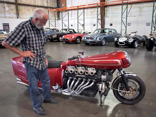 Chuck Beck's Custom Motorcycle with a V12 Lamborghini Engine?