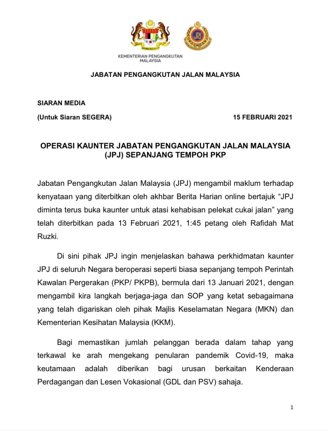 Appointment jpj