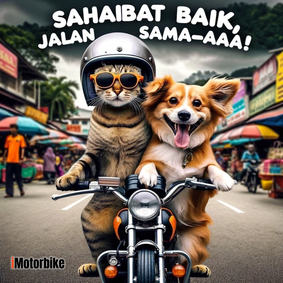 Kucing Meme Lawak Naik Motor Dng Anjing